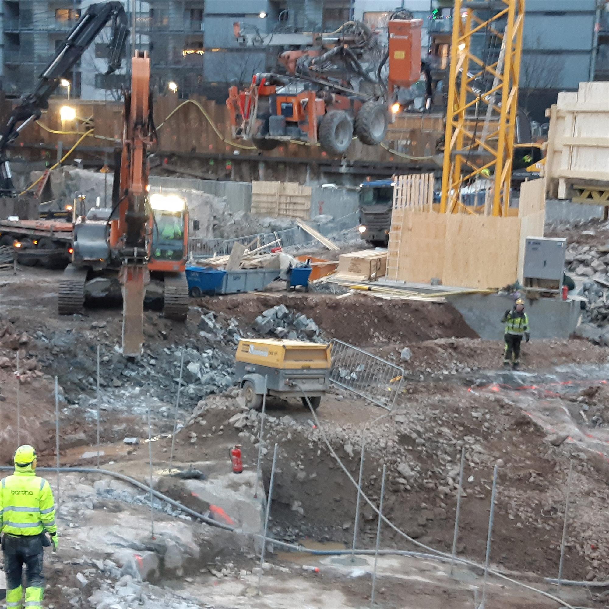 Supercellin pääkonttorin louhinta- ja maanrakennustyöt
